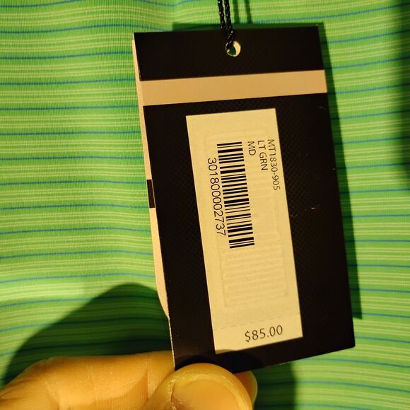 Masters Tech polo shirt mens M Medium green performance stretch UPF 30 golf - Picture 4 of 10